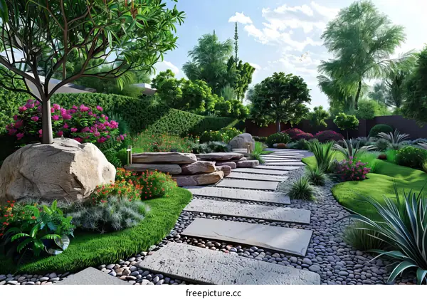 Garden landscape design renderings