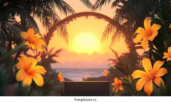 Tropical Sunset Floral Display