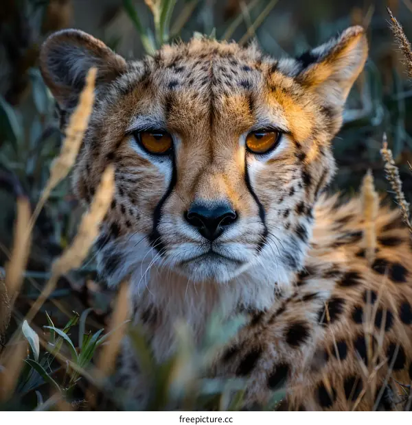 Portrait of a Cheetah in the wild staring at the camera