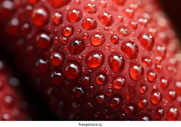 Close-up image of red rose petals with water drops