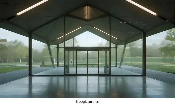 Modern Architecture with Large Glass Facade and Natural Light