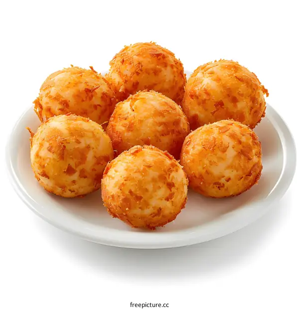 Plate of seven fried cheese balls