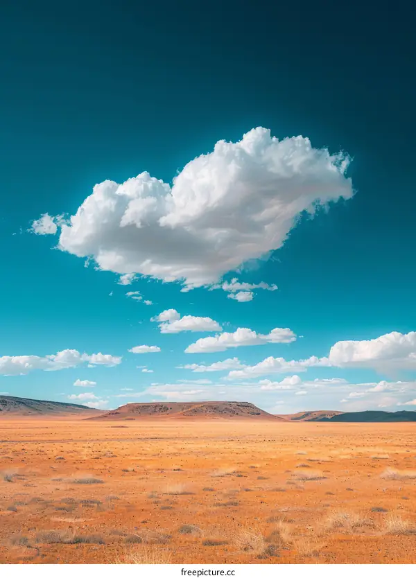 Arid Desert Landscape with Endless Sky