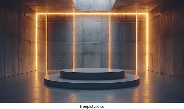 Modern Concrete Display Podium Stage Interior