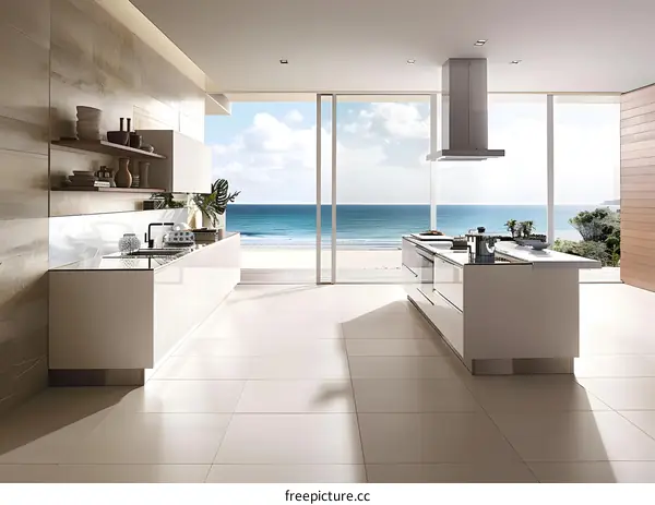 Modern Kitchen With Ocean View