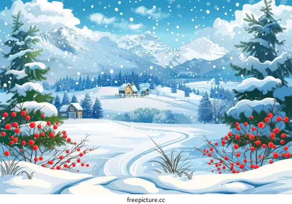 Winter Village with a Promise of Spring