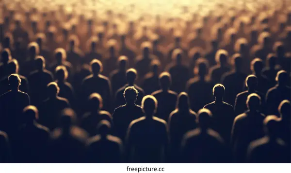 Massive Crowd Silhouette Illustration