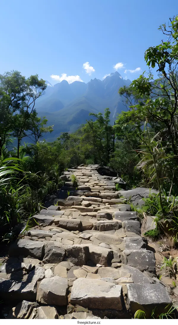 Rocky Steps to the Mountains
