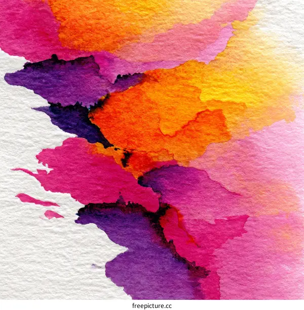 Abstract Watercolor Painting with Vibrant Colors