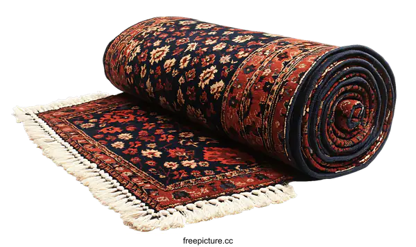[Transparent Background PNG]Traditional Persian Rug Rolled Up