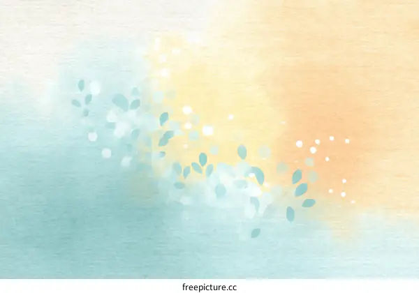 Gentle Pastel Watercolor Background with Delicate Leaves