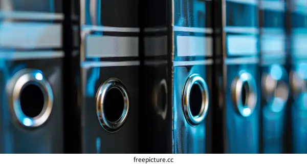 A Row of Black Ring Binders