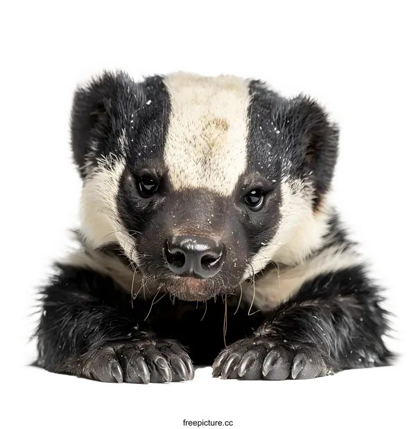 [Transparent Background PNG]Close up of a badger