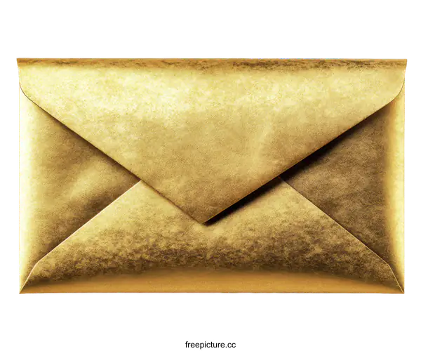 [Transparent Background PNG]Golden Envelope Close-up