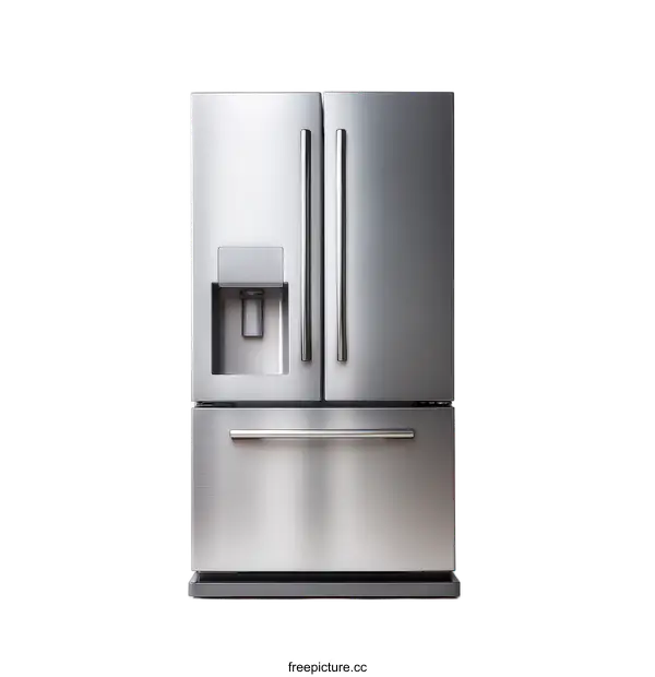 [Transparent Background PNG]Modern Stainless Steel Refrigerator Image