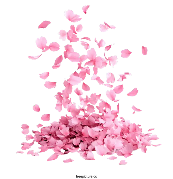 [Transparent Background PNG]Falling Cherry Blossom Petals Background