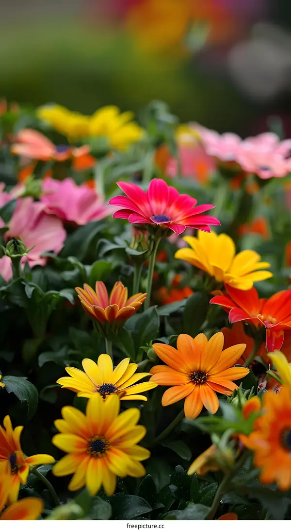 Colorful Flowers in Garden Blooming in Spring