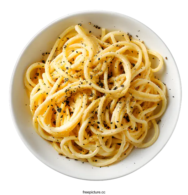 [Transparent Background PNG]spaghetti pasta with cheese and pepper
