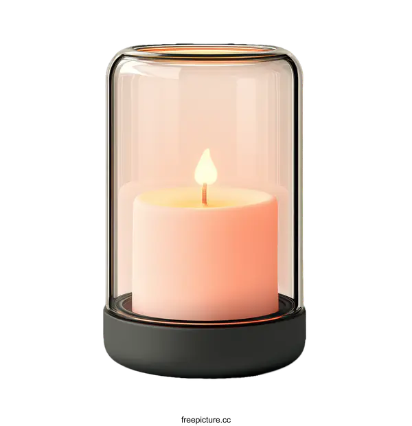 [Transparent Background PNG]Modern Glass Candle Holder Design