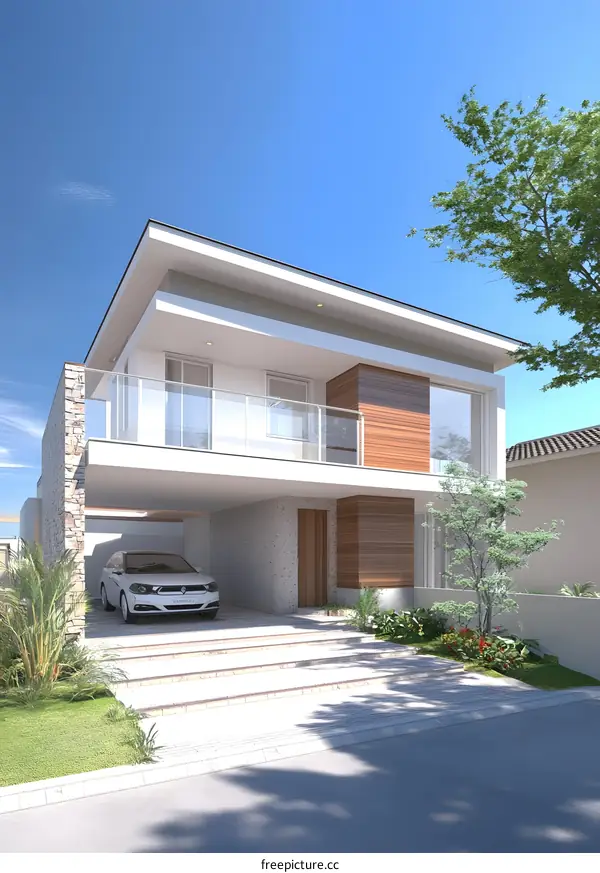 Modern House Exterior Design With Wooden Accents