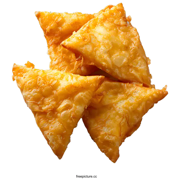 [Transparent Background PNG]Four fried pastries on a white background