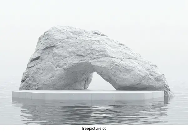 Abstract Minimalist Rock Formation in Water