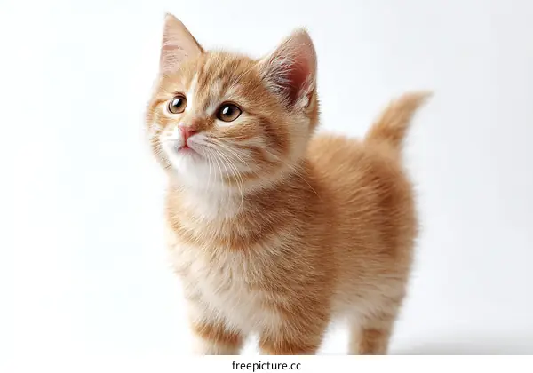 Adorable Little Orange Kitten Portrait