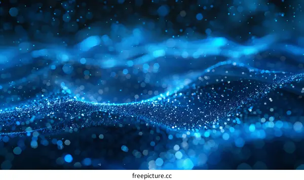 Blue Wavy Particles Background