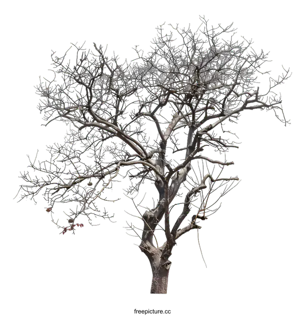 [Transparent Background PNG]Bare Tree Branches Against White Background