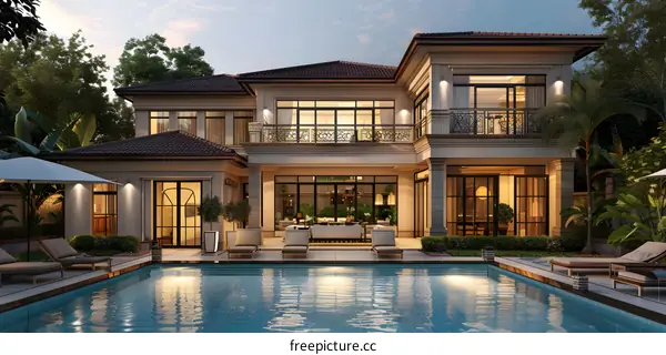 Modern house with swimming pool