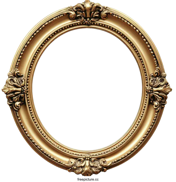 [Transparent Background PNG]Antique Oval Picture Frame Detail