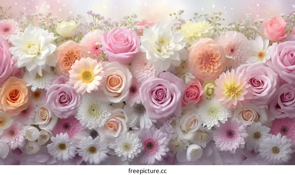 Pink and white flowers
