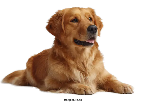 [Transparent Background PNG]Golden Retriever Portrait on White Background