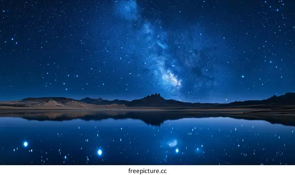 Night Sky Reflection Over a Calm Lake