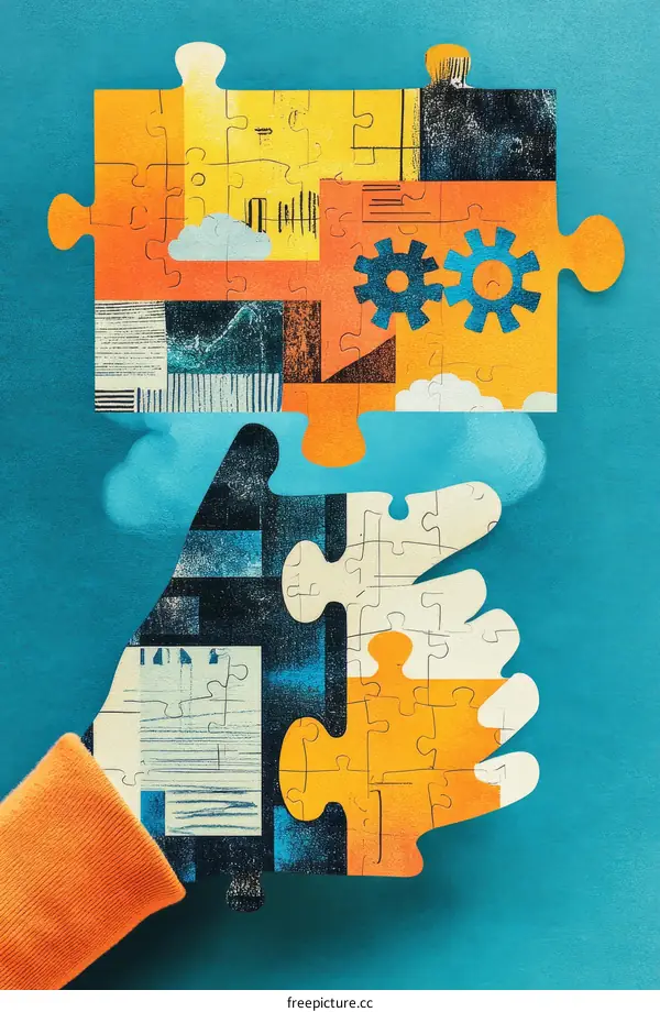 Puzzle Pieces Representing Synergy and Teamwork