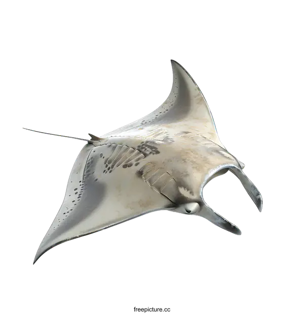 [Transparent Background PNG]Giant Oceanic Manta Ray Isolated On White Background