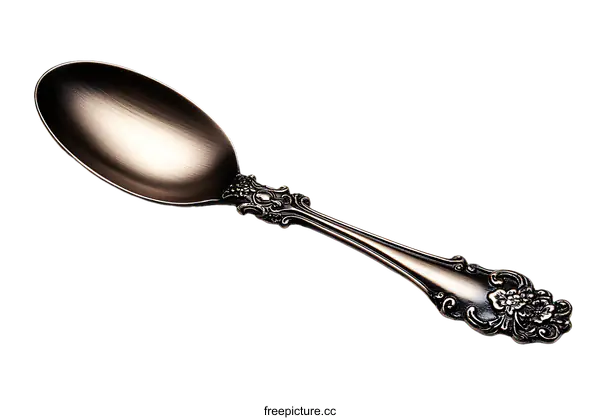 [Transparent Background PNG]Vintage Decorative Spoon Closeup