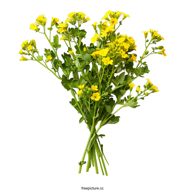 [Transparent Background PNG]Bouquet of yellow flowers on white background