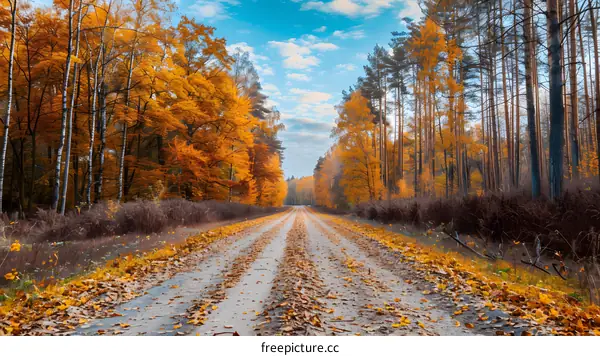 Country road in autumn