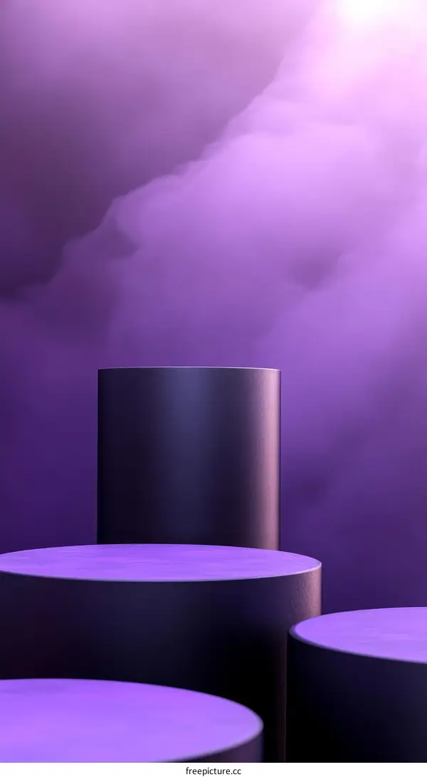 Purple Product Display Cylindrical Stages