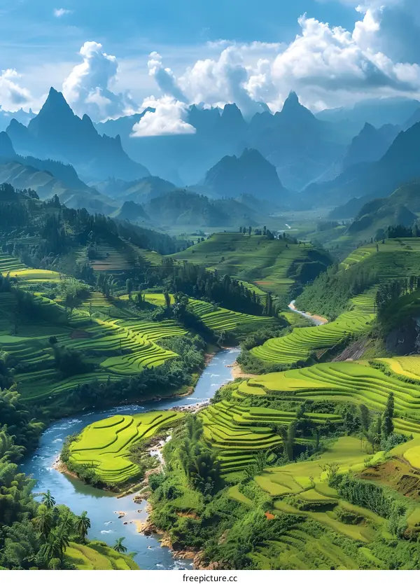 Winding River Valley Landscape
