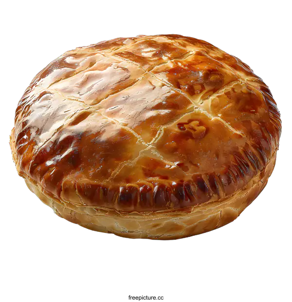 [Transparent Background PNG]A delicious-looking baked pie with a golden crust