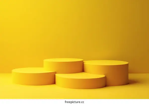 Yellow Geometric Display Podiums