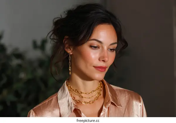 Elegant Gold Jewelry Fashion Portrait