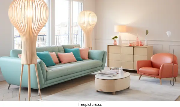 Contemporary Living Room Interior with Stylish Furniture