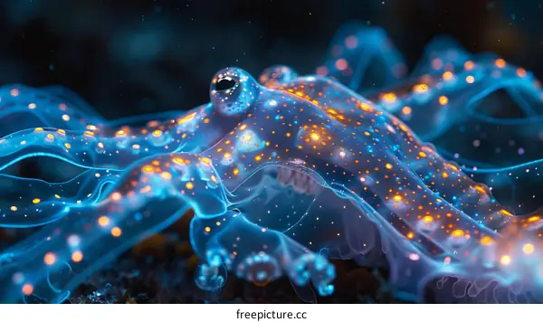 Bioluminescent Octopus: Glowing in the Dark Ocean