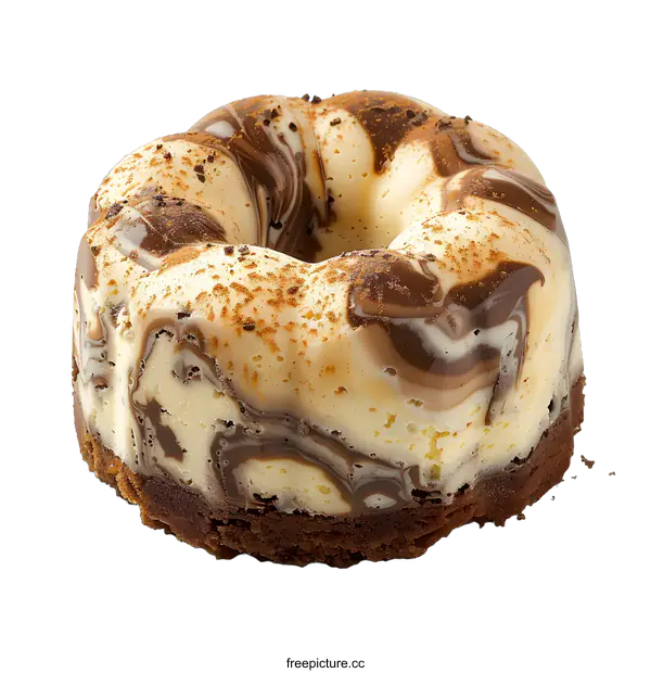 [Transparent Background PNG]A marbled chocolate and vanilla cake