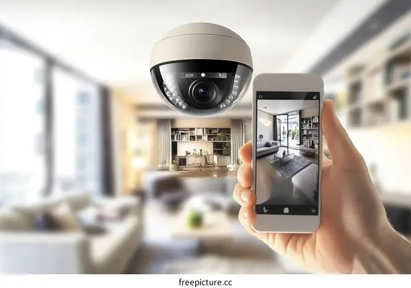 Smart Home Security System Showing Interior View
