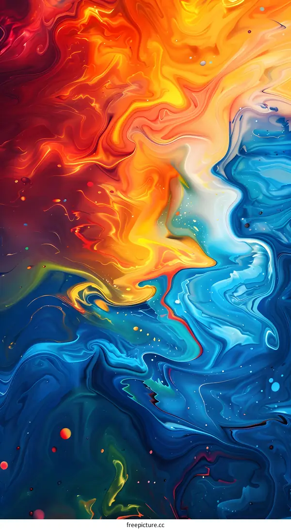 Colorful liquid is flowing