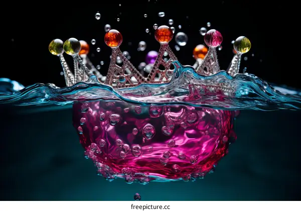 Colorful Crown of Jewels Sinking in Water